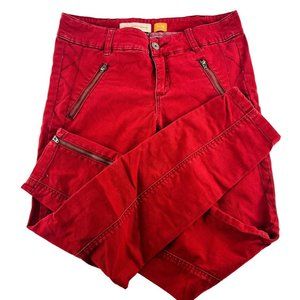 Pilcro and the letterpress Anthropologie Women's sz 4 Skinny Jeans Zipper Red